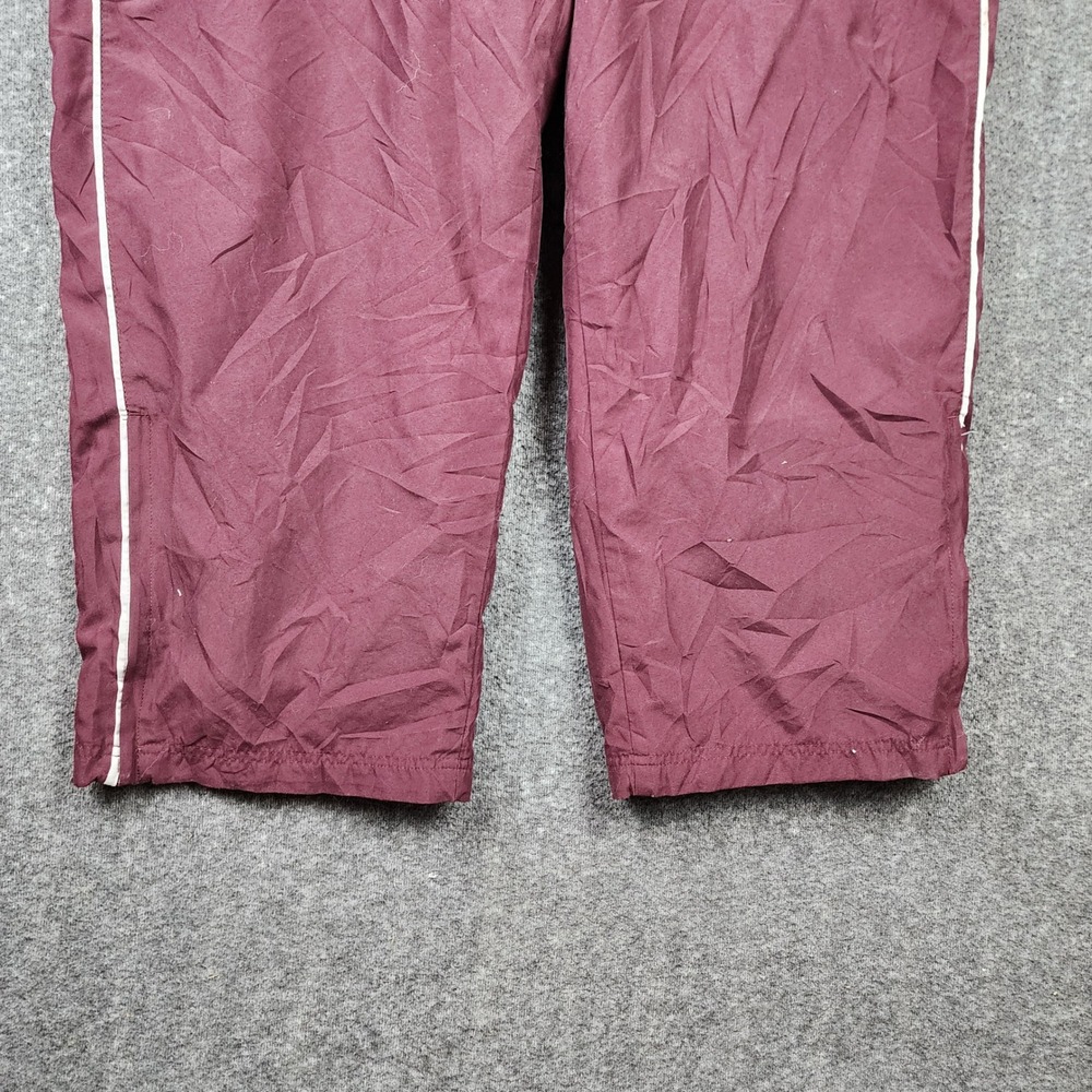 Tek Gear Track Pants Mens 38 Burgundy White Stripe Mesh Lined Athletic Joggers - Picture 7 of 9